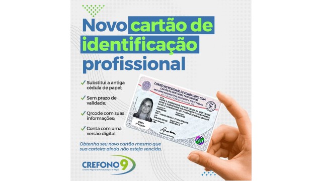 NOVO CARTÃO DE IDENTIFICAÇÃO PROFISSIONAL